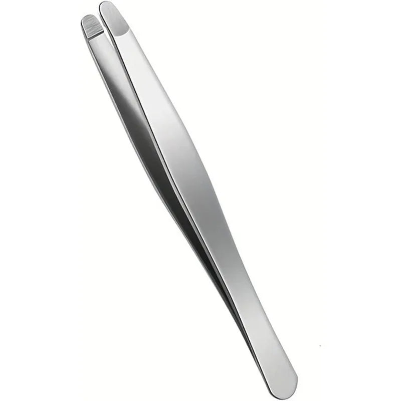 Stainless Steel Flat Tip Eyebrow Tweezers | Precision Beauty Tool