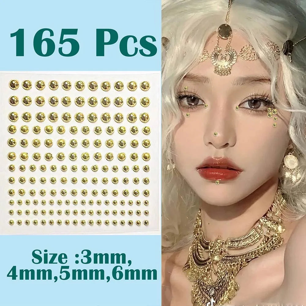 5D Resin Rhinestone Sticker Sheet – Self-Adhesive Gem Pearls