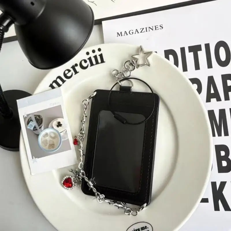 Kpop Photocard Holder PU Leather Keychain & Bag Charm