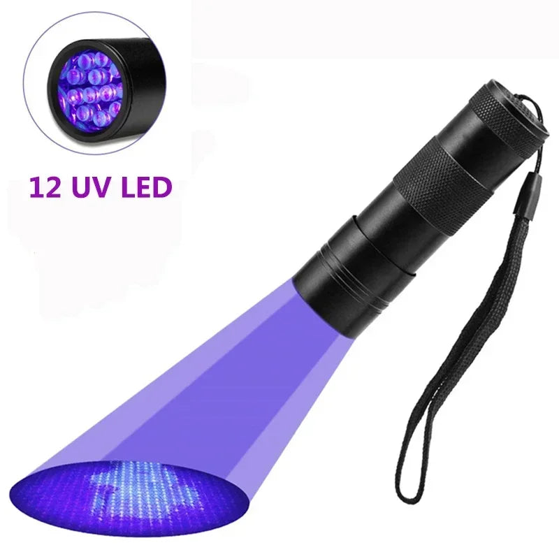 UV Black Light Flashlight 9/12 LED 395nm – Pet Stain Detector