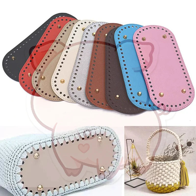 PU Leather Bag Base 22×10cm – DIY Crochet Knitted Bag Bottom