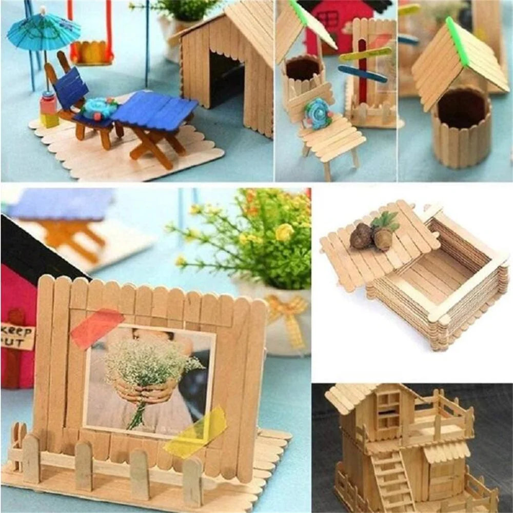 Wooden Craft Sticks – Epoxy Stirring & Popsicle Sticks 50–150 Pc