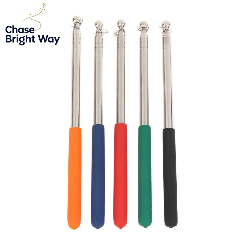 Telescopic Steel Teaching Pointer & Flag Wand 1.2M