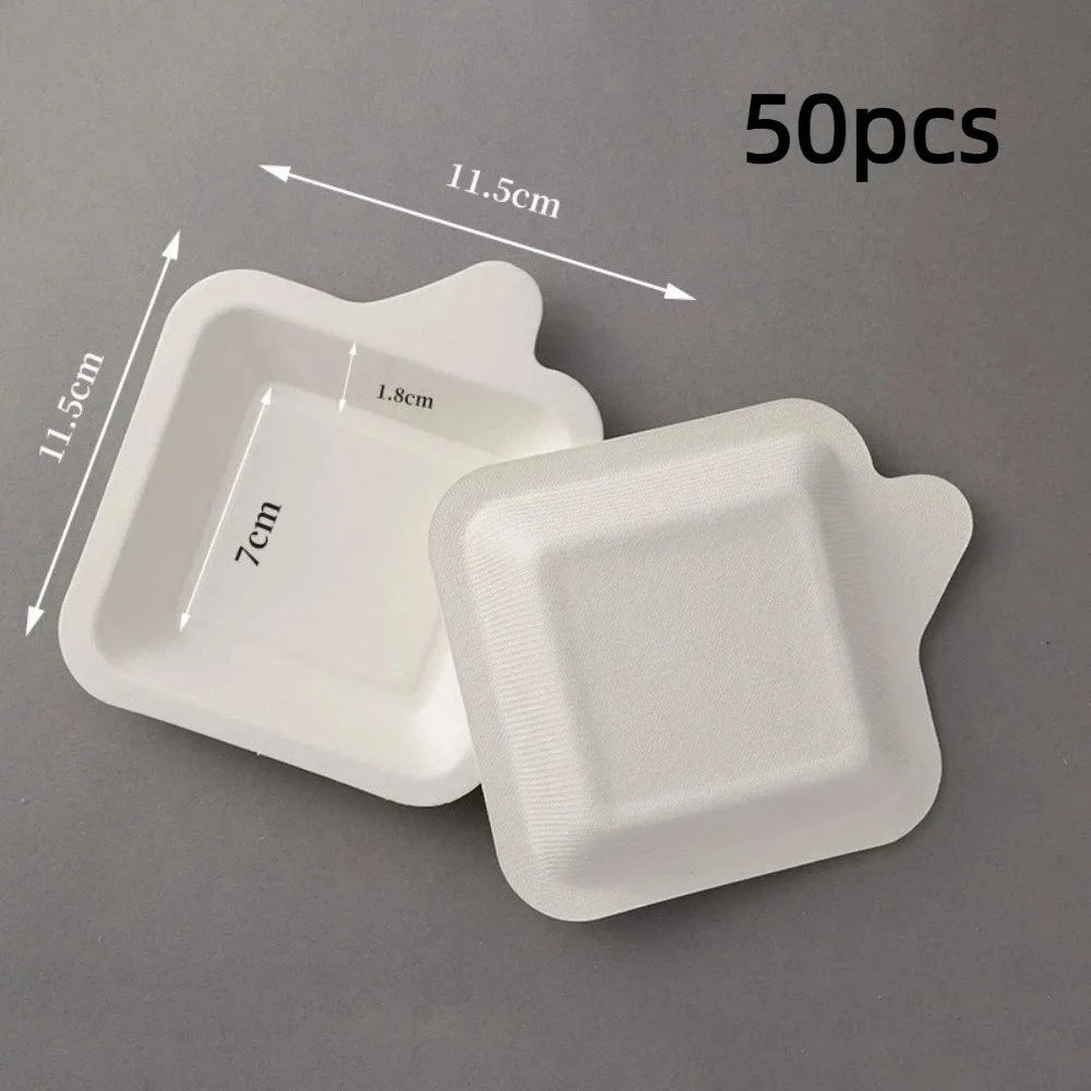 50-Pack Disposable Square Paper Plates | Eco-Friendly Party
