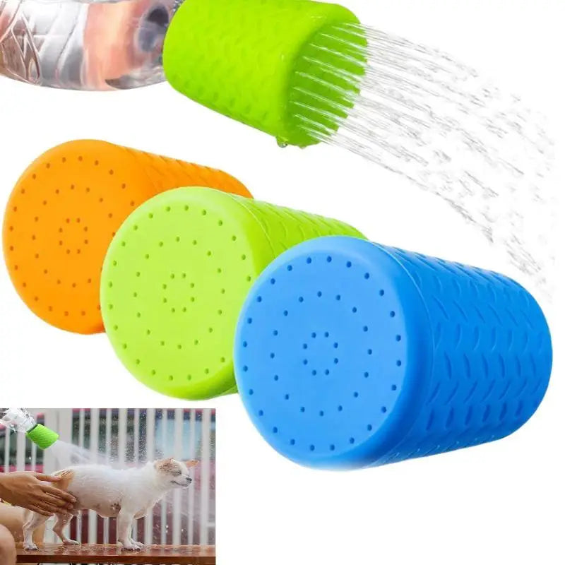 Silicone Pet Bathing Sprinkler Bottle Cap Shower Head