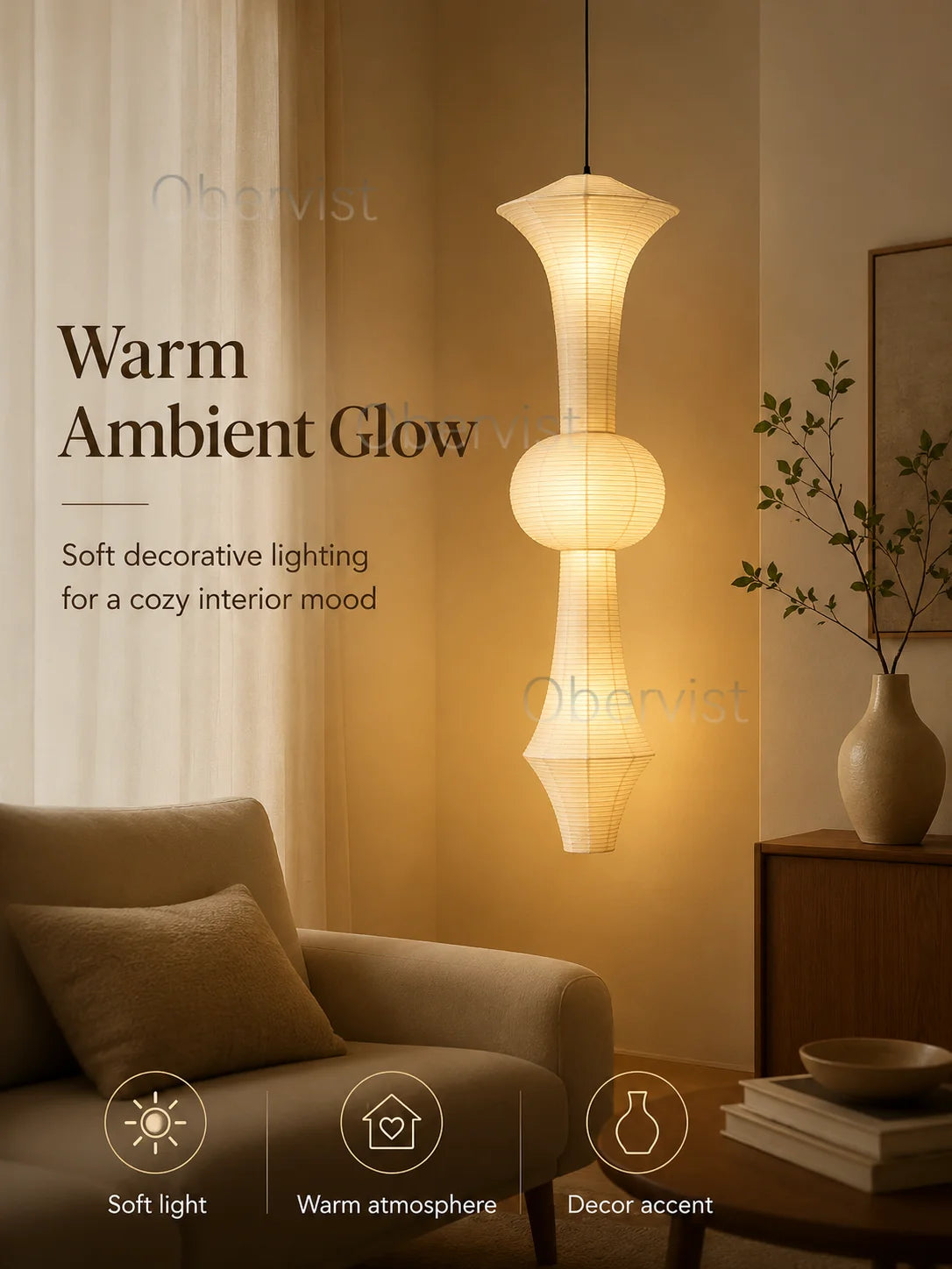 Wabi Sabi Rice Paper Pendant Light – Nordic Cloud Chandelier