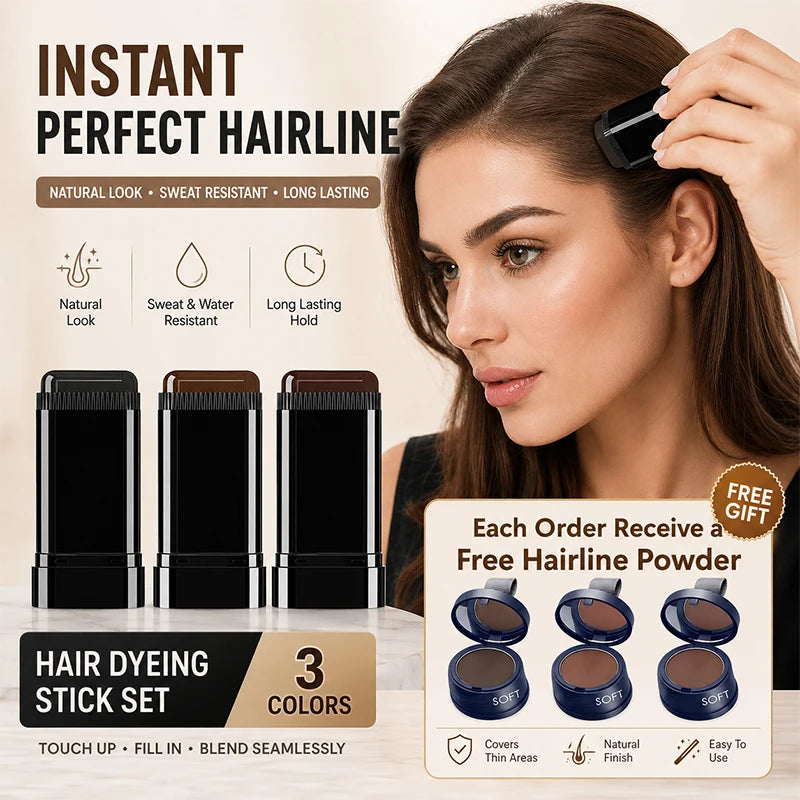ZaiDoc Hair Dye Stick & Hairline Powder – Gray Coverage Set