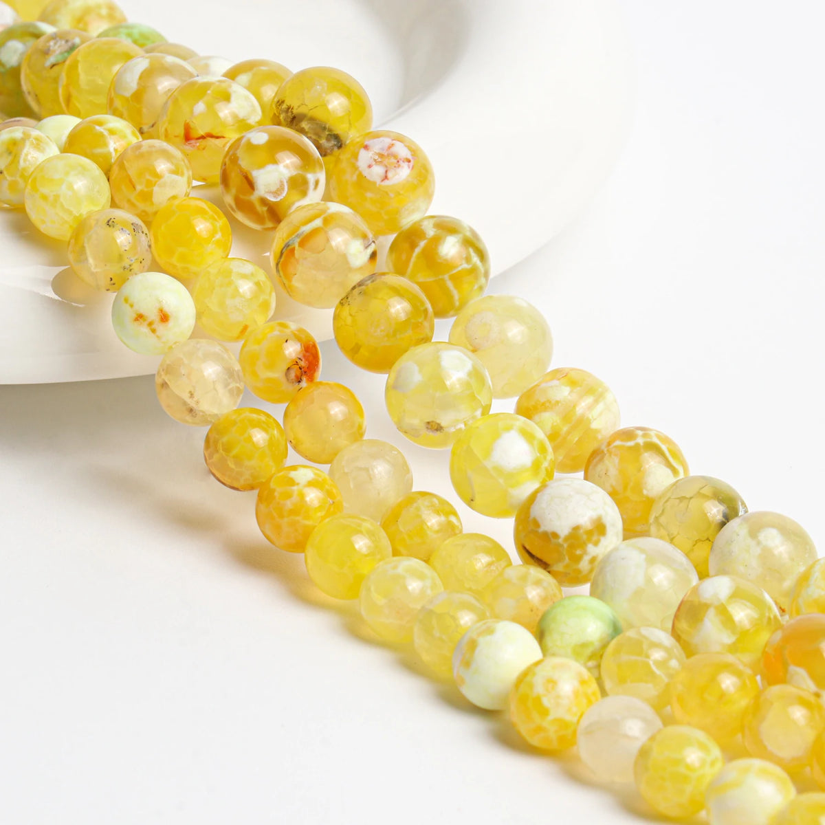 Sky Blue Fire Agate Beads 6/8/10mm – DIY Jewelry Strand