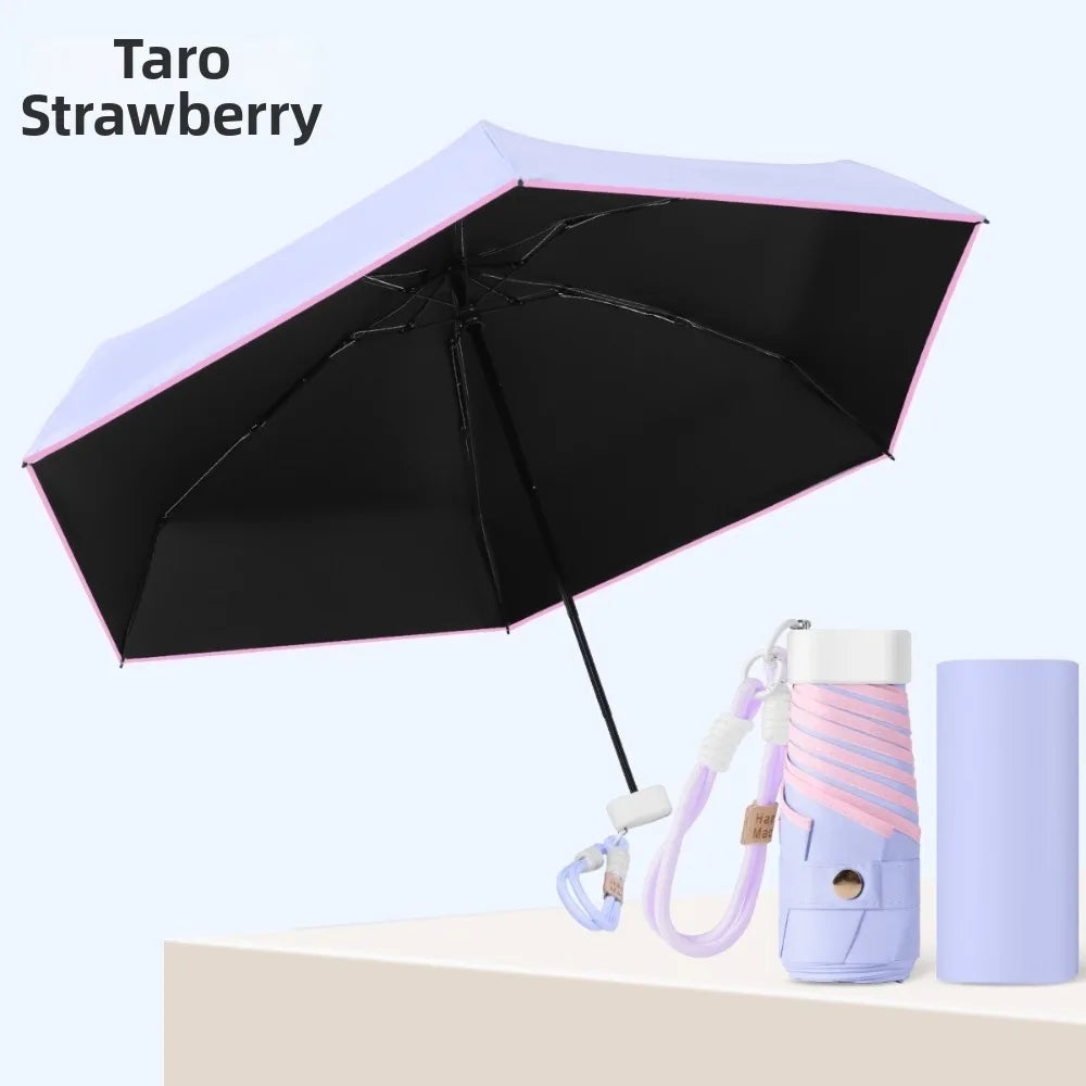 UPF 50+ Mini Folding Pocket Umbrella – UV & Rain Dual Use