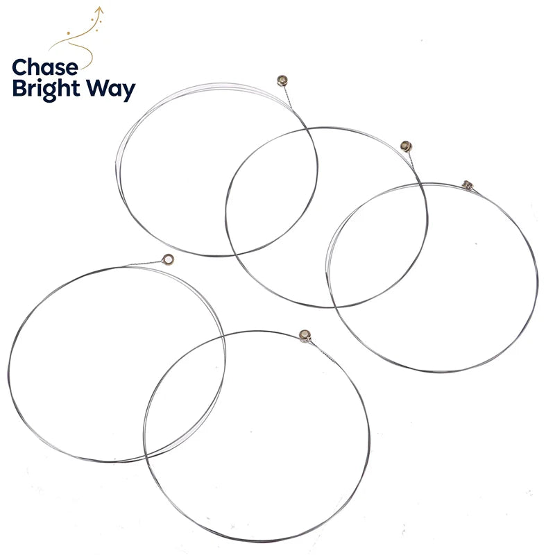 5-Pack E-1 Steel Strings for Acoustic Guitar – Bright Tone