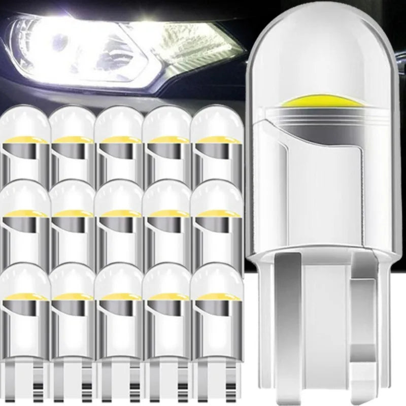 T10 W5W LED Car Bulbs – White COB Plug & Play Interior Lights