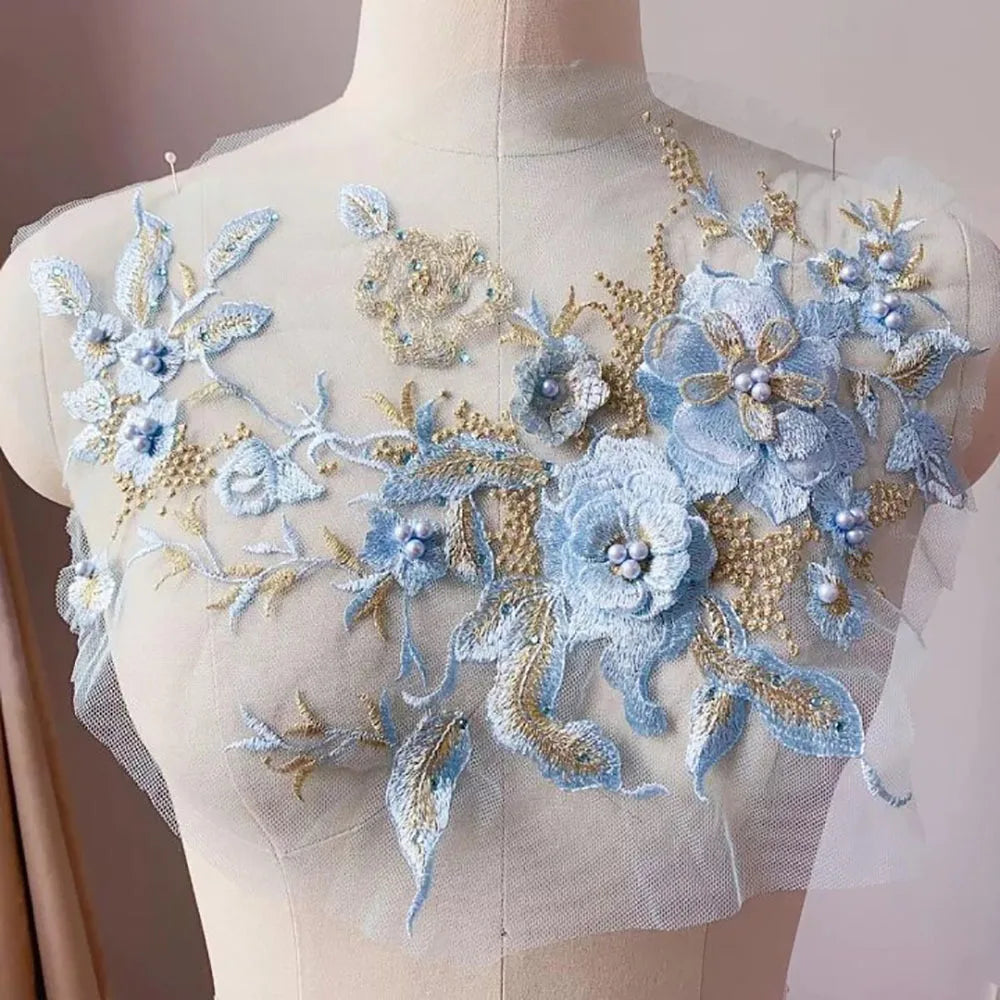 Sequin Embroidery Applique Patch – DIY Lace for Wedding Crafts