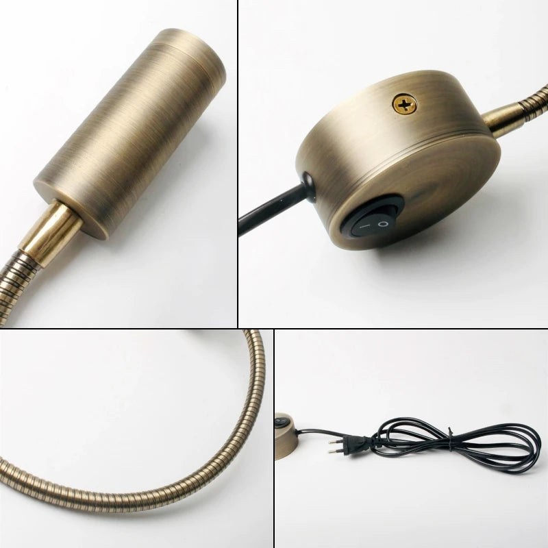 3W Gooseneck LED Wall Lamp – Plug-In Flexible Reading Sconce