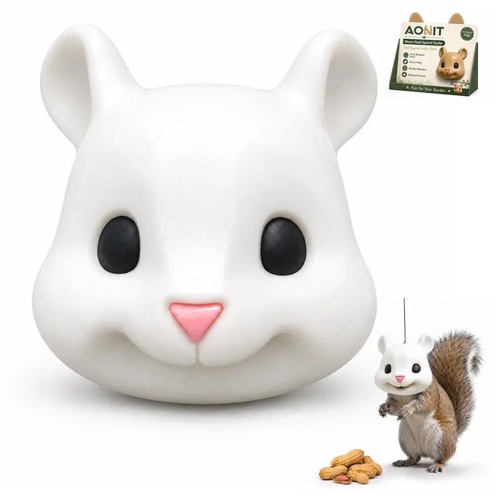 Dinosaur Squirrel Head Feeder – Colorful Plastic Garden Ornament