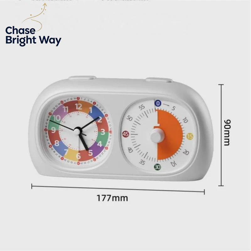 2-in-1 Visual Timer & Silent Alarm Clock for Kids | Study Timer