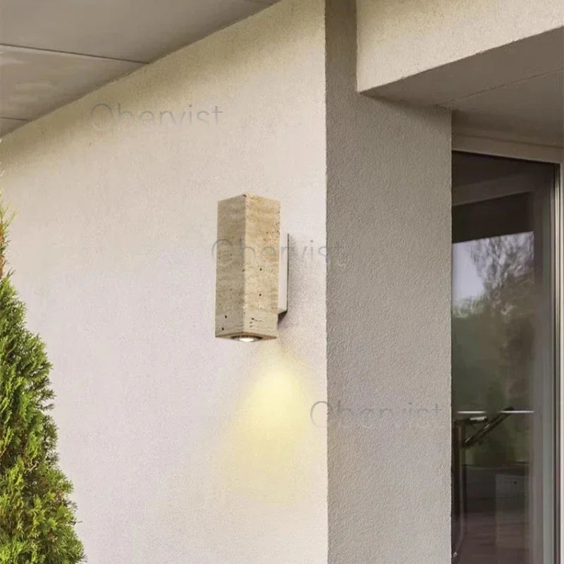 Wabi Sabi Travertine LED Wall Sconce | Bedroom & Living Room