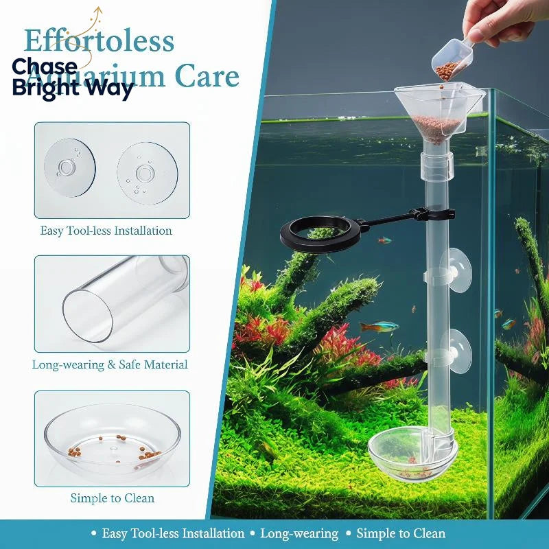 Telescopic Acrylic Aquarium Feeding Tube with Suction Cups
