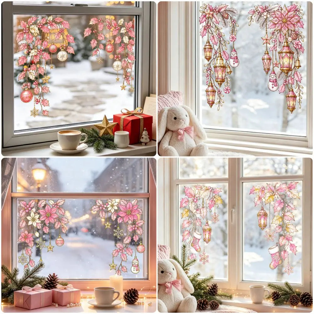 Christmas Window Decals – Snowman, Vines & Holiday Stickers