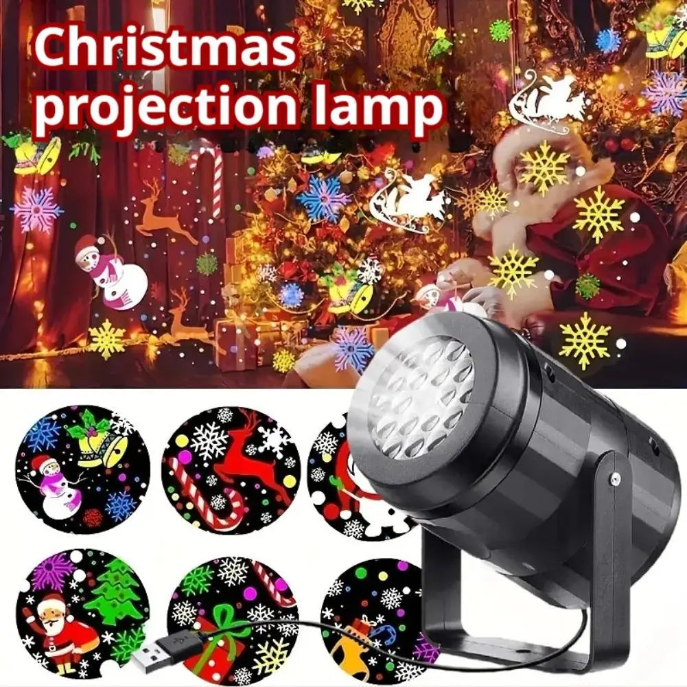 USB Snowflake Rotating Christmas Projector LED Light