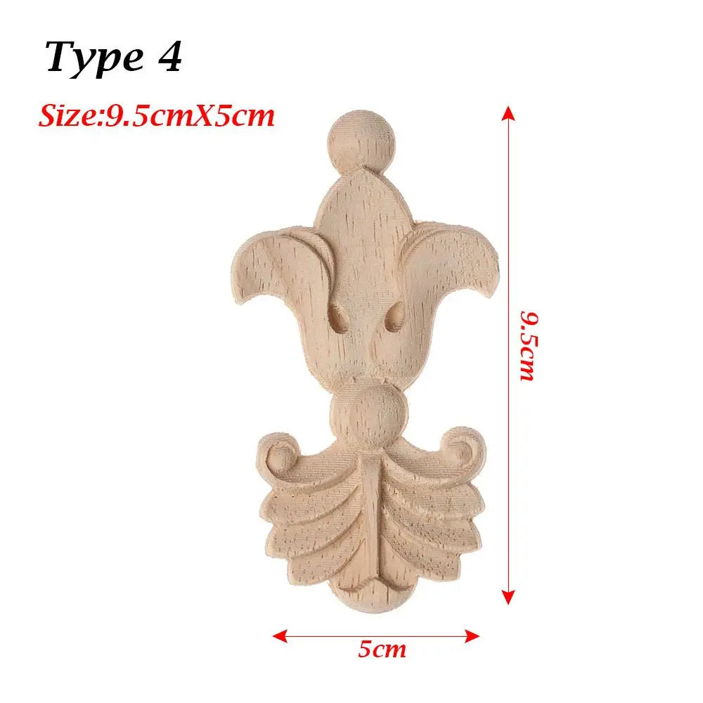 Wood Carved Rose Flower Applique – DIY Furniture & Home Decor