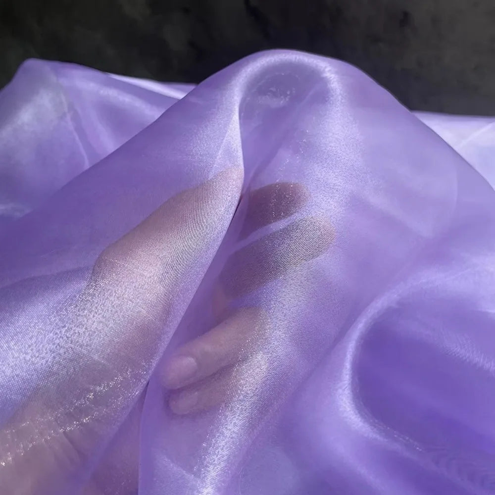 Crystal Organza Fabric – Glossy Sheer Mesh Cloth 1m × 1.5m