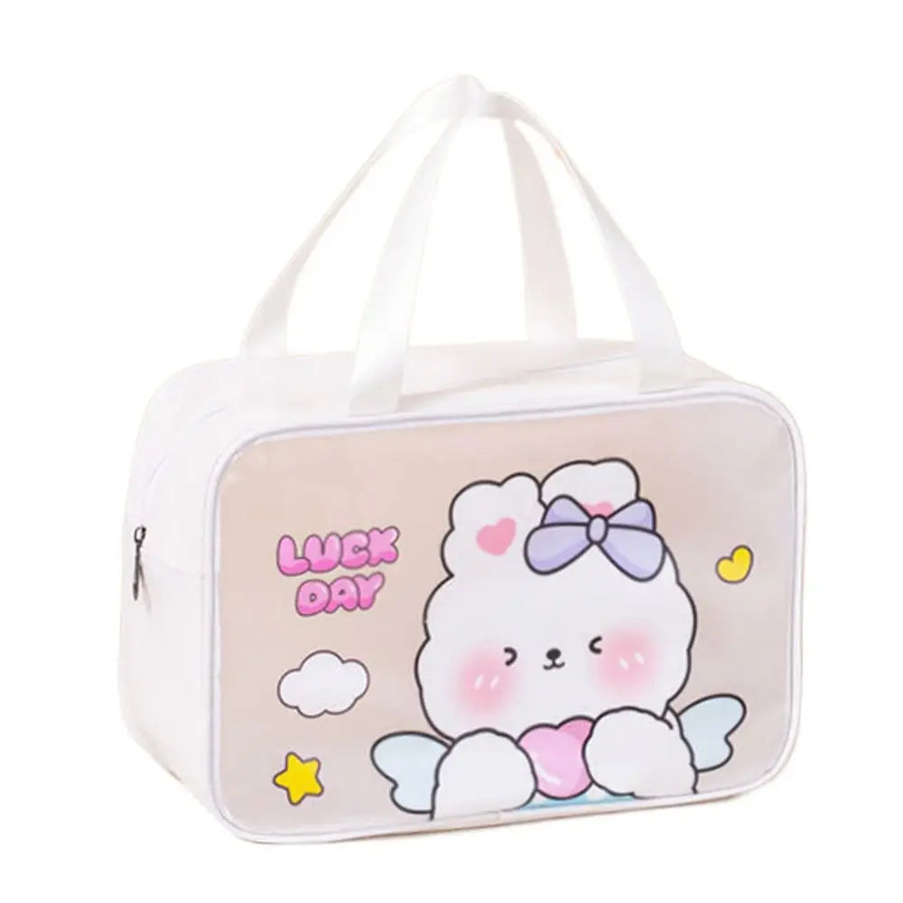 Transparent PVC Cartoon Cosmetic Bag – Waterproof Travel Organizer