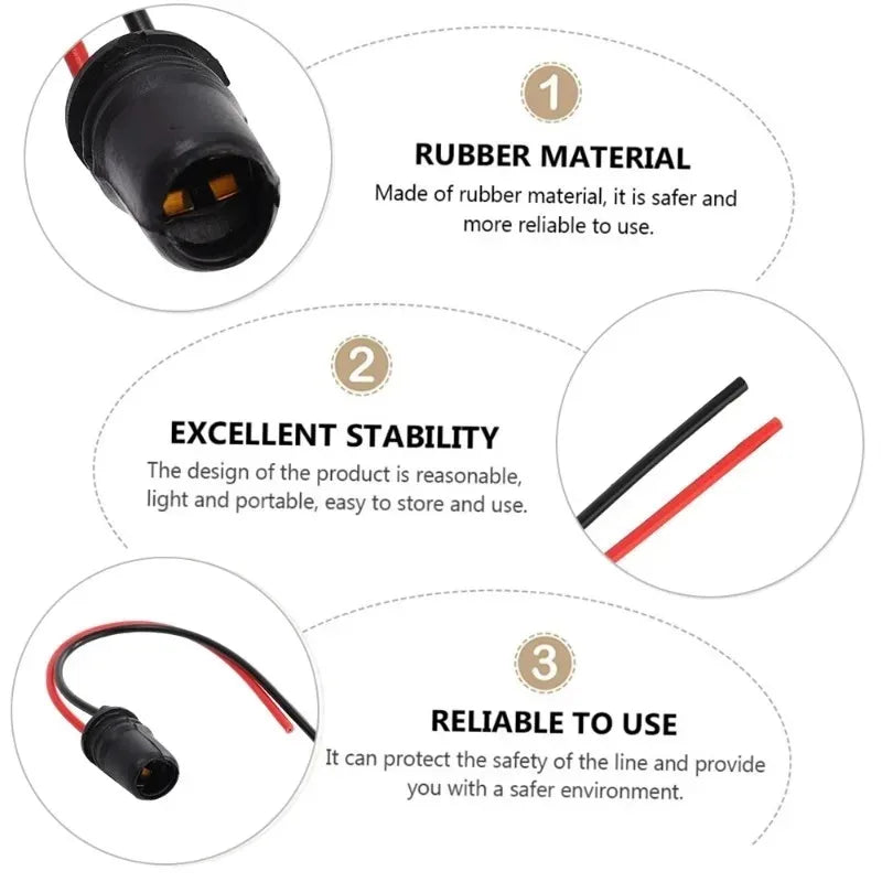 T10 W5W Bulb Socket Connector – Soft Rubber Wire Harness DC12V