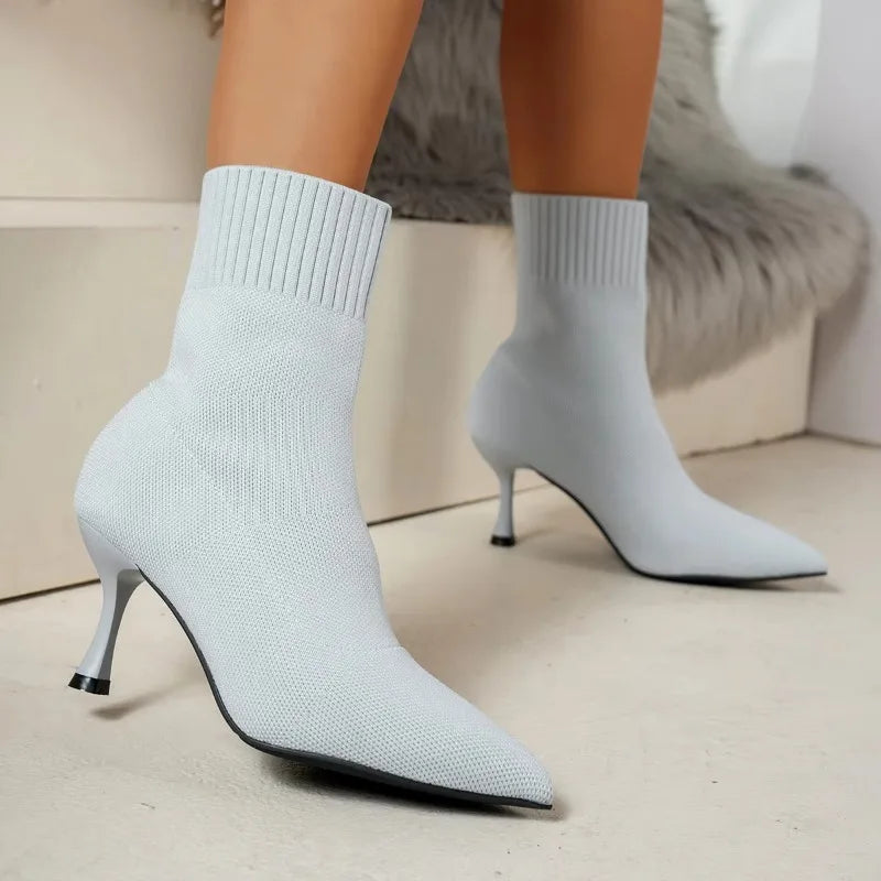 Women's Stretch Chelsea Ankle Boots – Pointed Toe Stiletto