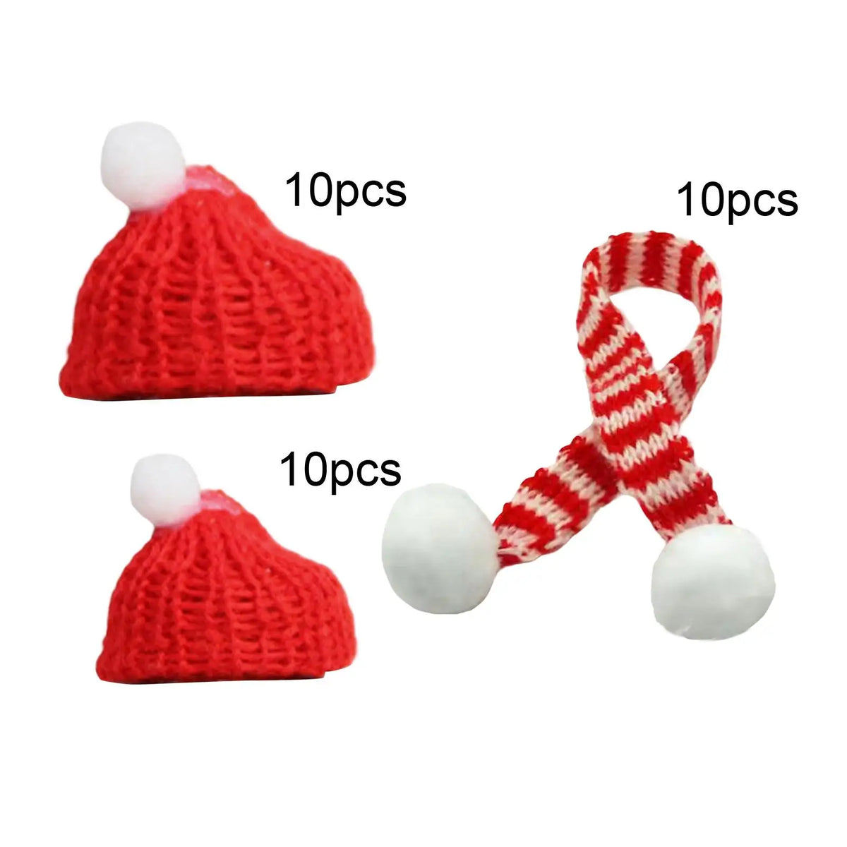 Mini Christmas Santa Hat & Scarf Set – DIY Craft Ornaments