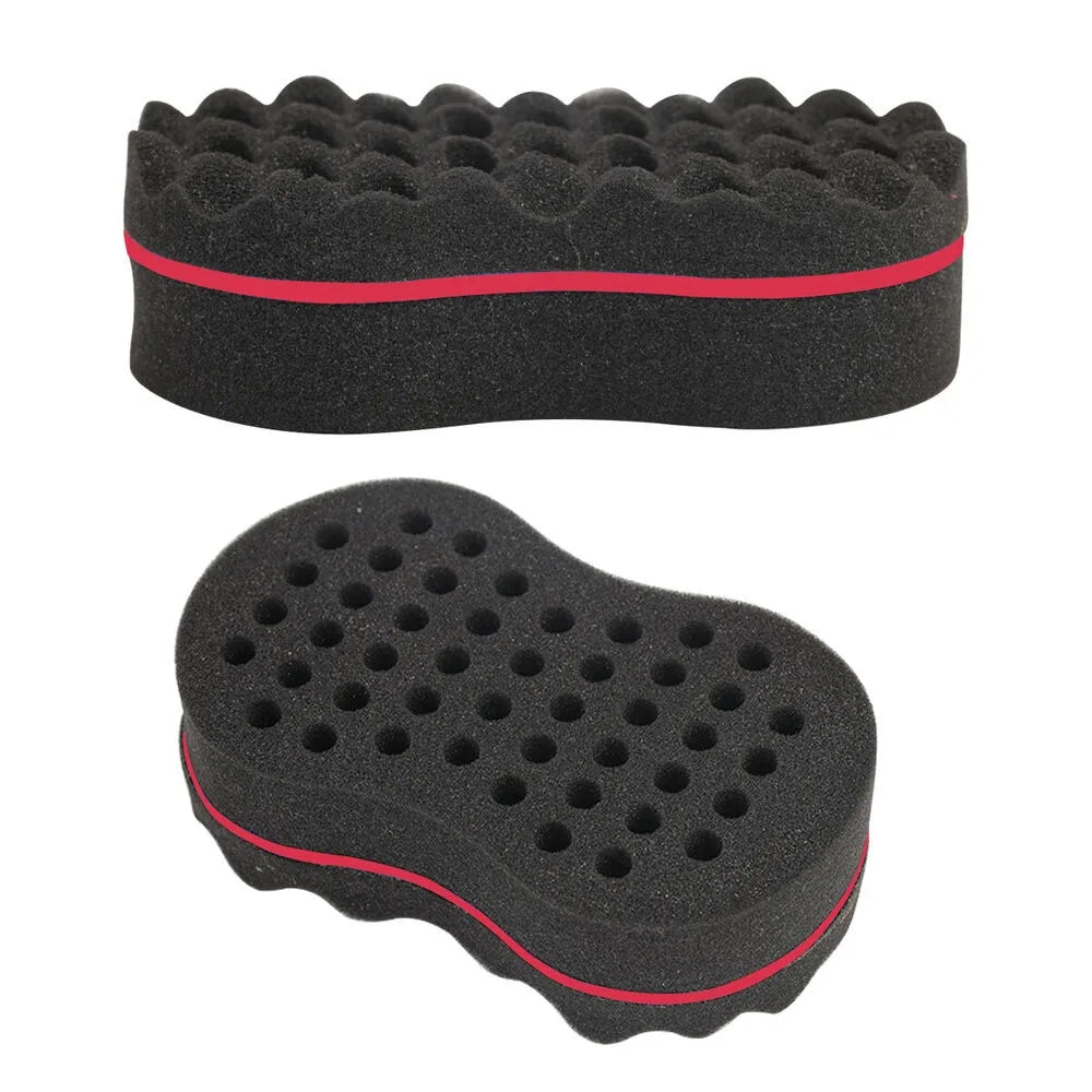 Double-Sided Afro Curl Sponge Hair Brush – Multi-Hole Twist