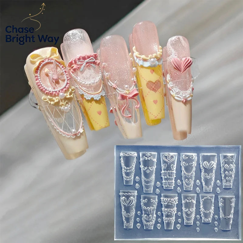 Silicone Nail Mold – 3D Bow & Flower DIY Manicure Stamping
