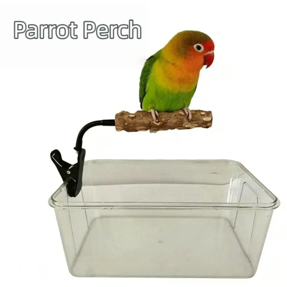 Wooden Parrot Perch Stand – Bendable Adjustable Bird Stand