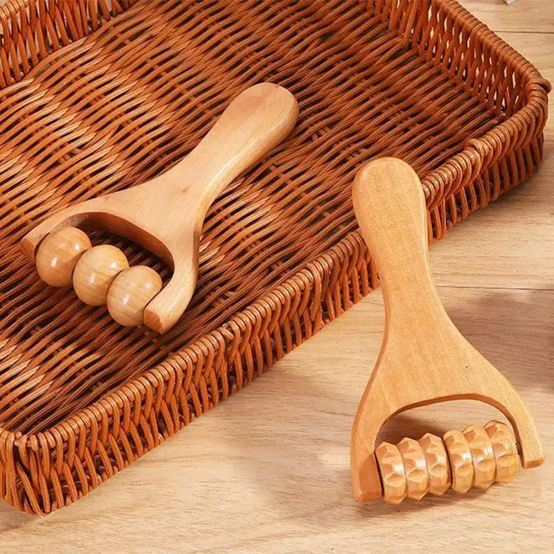 Wooden Roller Massager – Compact Body, Neck & Shoulder Tool