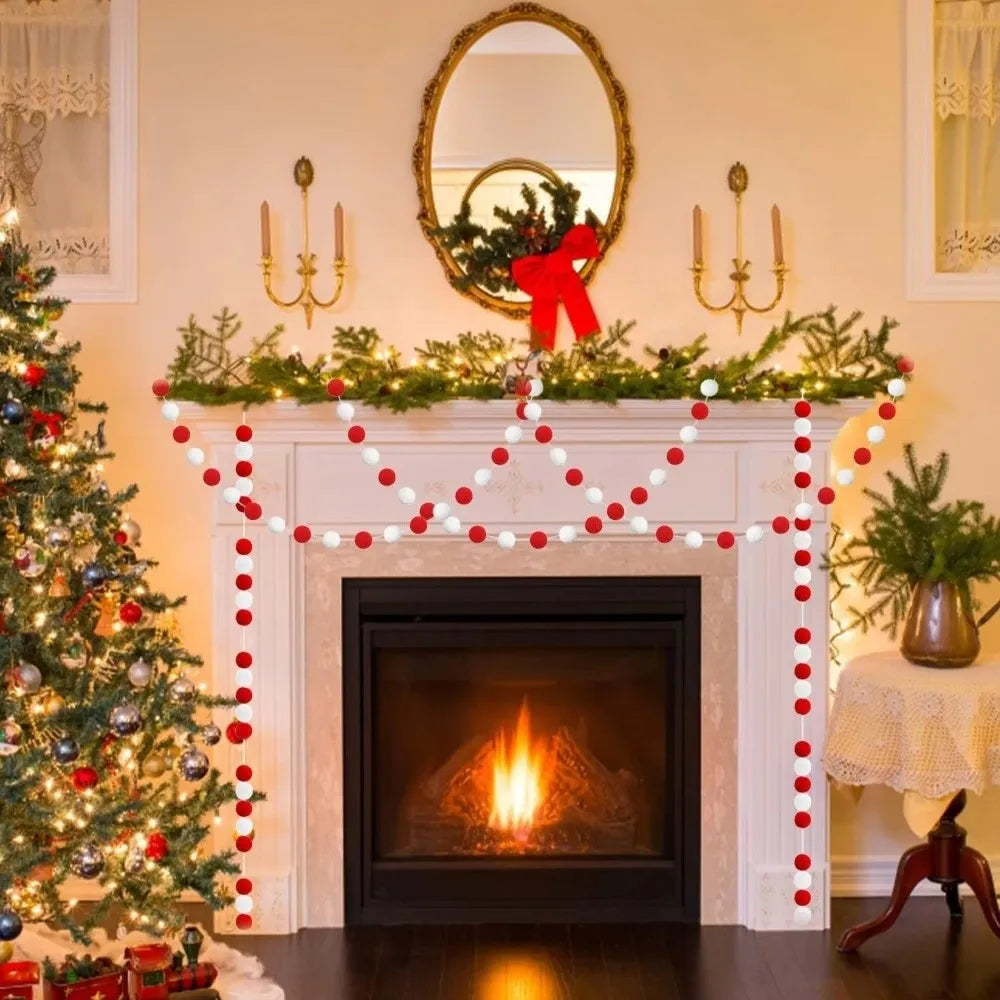 Felt Ball Garland – Colorful Hanging String Banner Wall Decor
