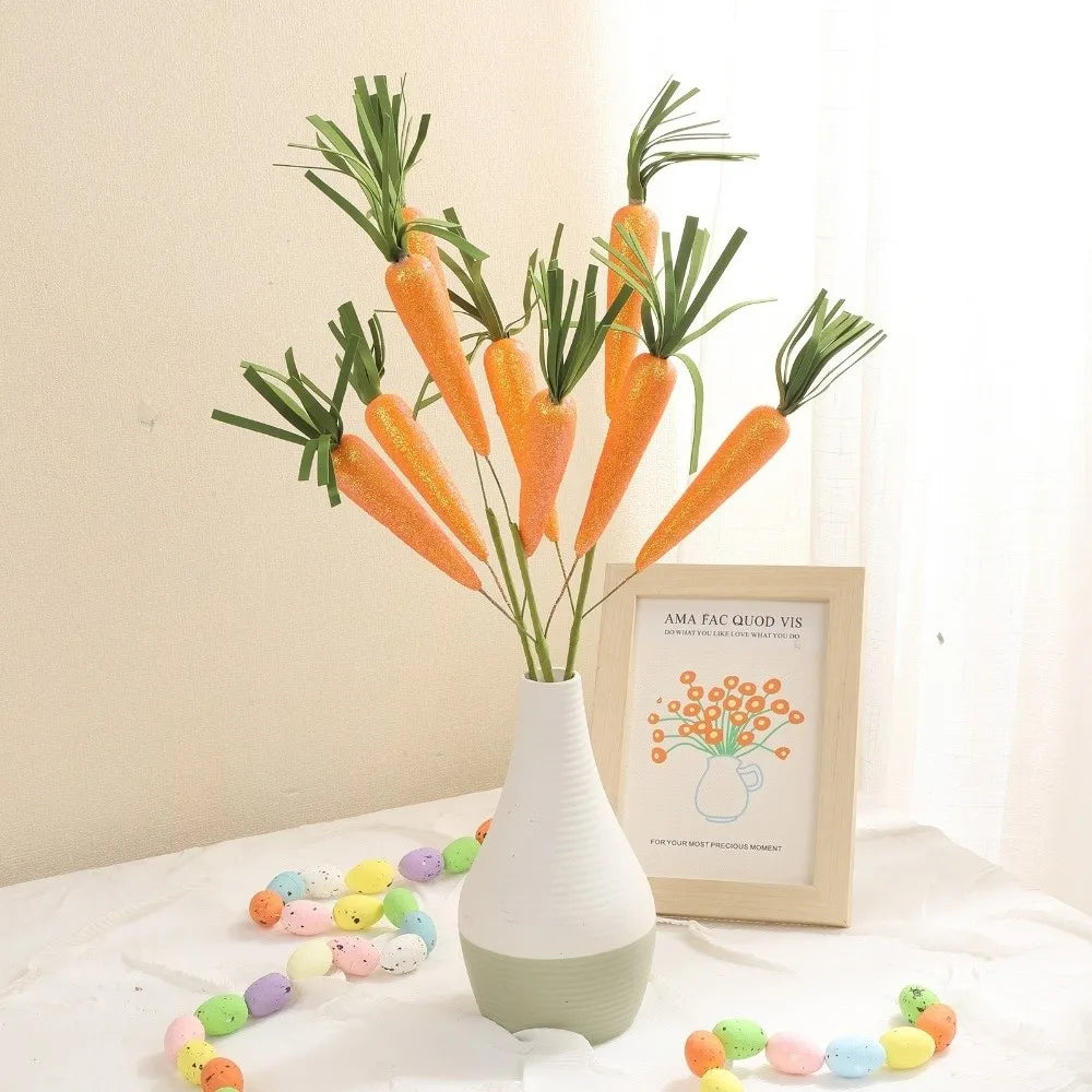Easter Egg Carrot Artificial Flower Bouquet – Foam Branch Décor