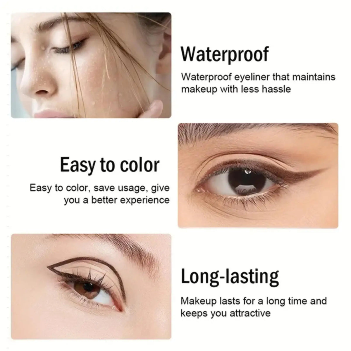 Waterproof Eyeliner Pencil – Brown, Black & Blue Long-Lasting