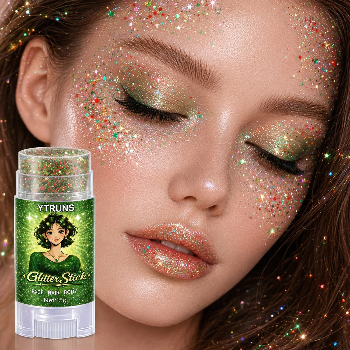 Christmas Green Glitter Gel Stick – Body & Face Shimmer