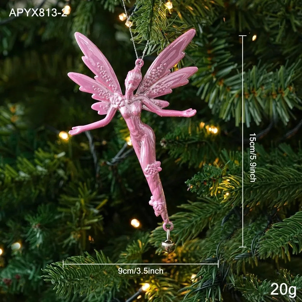 Pink Glitter Christmas Ornaments – Assorted Novelty Shapes