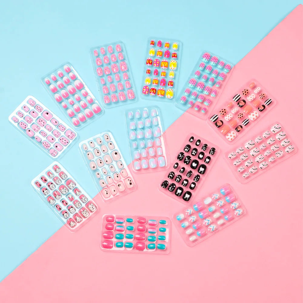 Y2K Press-On False Nails – 24-Piece Wearable Fake Nail Tips