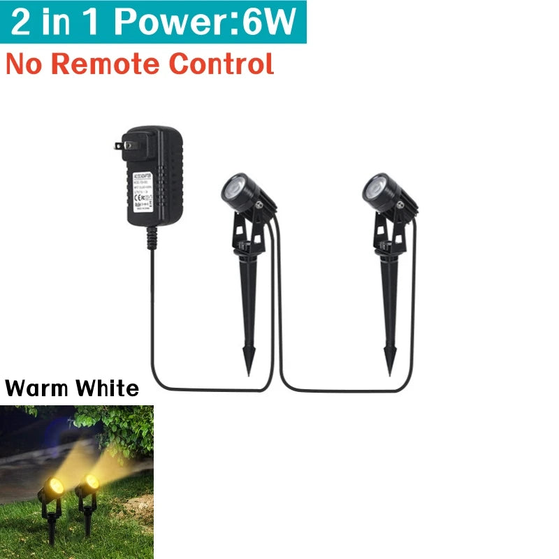 Outdoor RGB LED Lawn Spike Lamp IP65 Remote Control Garden Light