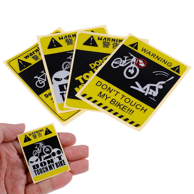 Don't Touch My Bike Waterproof Reflective Warning Decal Yellow