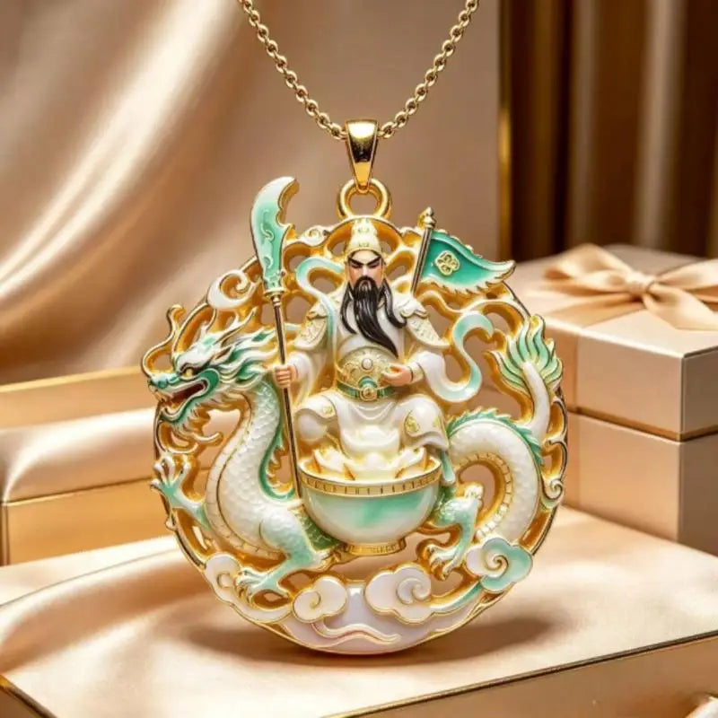 Nine Tailed Fox Enamel Pendant Necklace | Chinese Mythology
