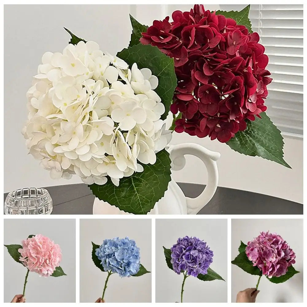 Silk Hydrangea Artificial Flower Head – Large 3D Realistic