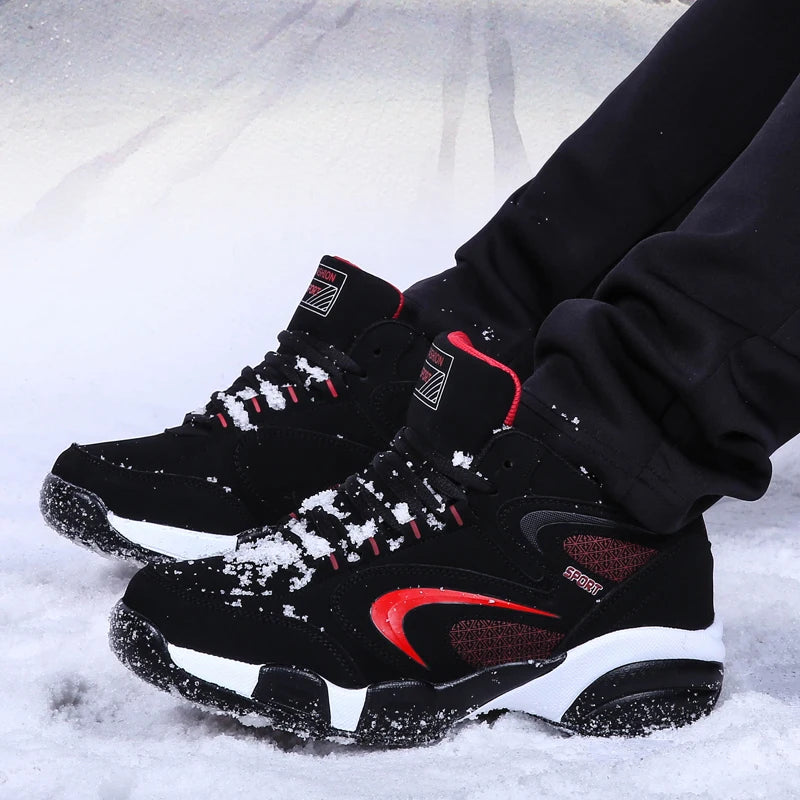 LEDP Men's Waterproof Winter Sneakers – Non-Slip, Size Up to 48