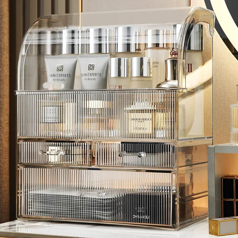 Transparent Acrylic Cosmetics Storage Box – Dustproof Organizer
