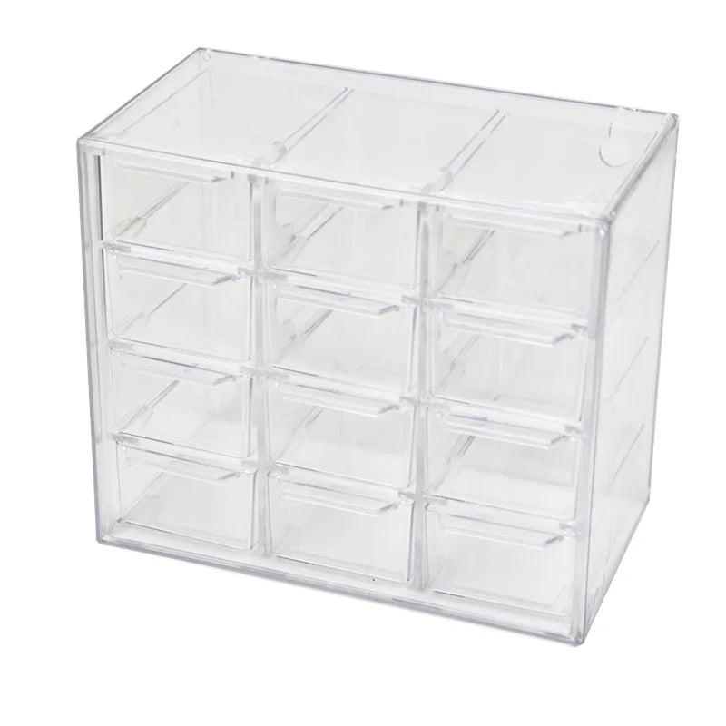 Transparent Multi-Grid Jewelry & Cosmetics Drawer Storage Box