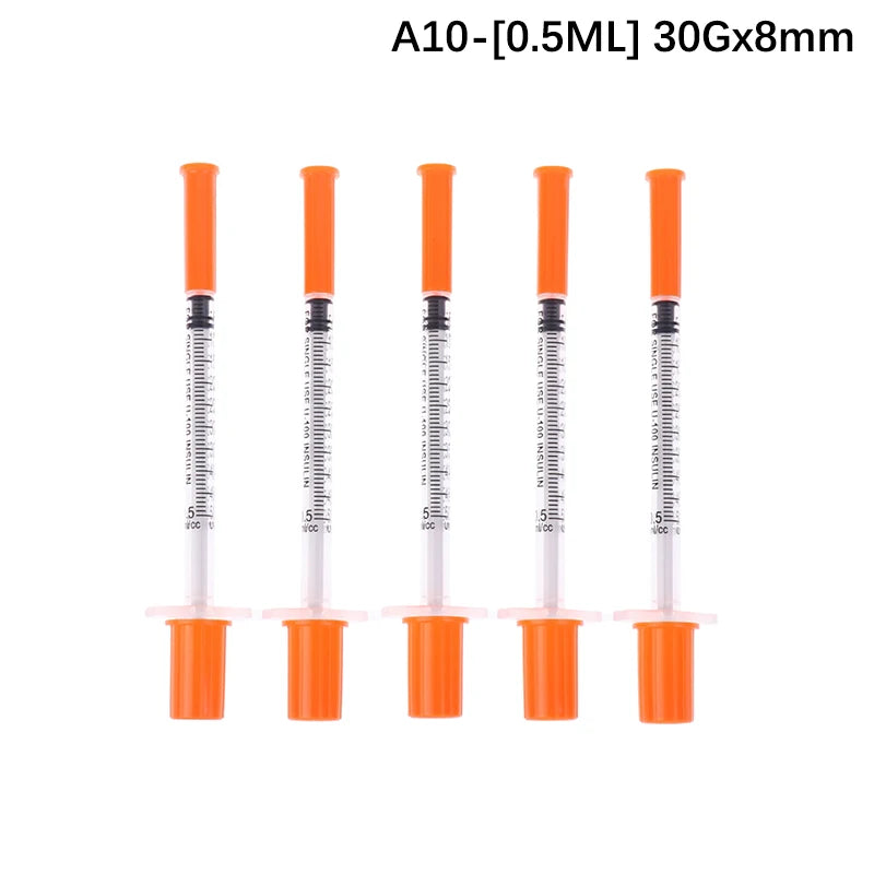 5-Pack Disposable Veterinary Syringes 0.3/0.5/1mL – Sterile