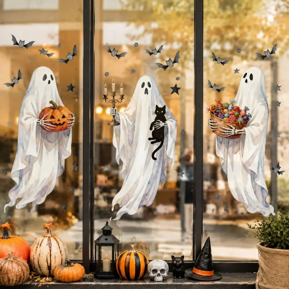 Halloween Wall Stickers – Pumpkin, Bat, Ghost PVC Decals
