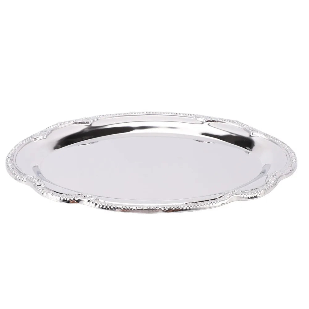 Oval Stainless Steel Serving Tray | Mirror-Polished 9.5" Platter