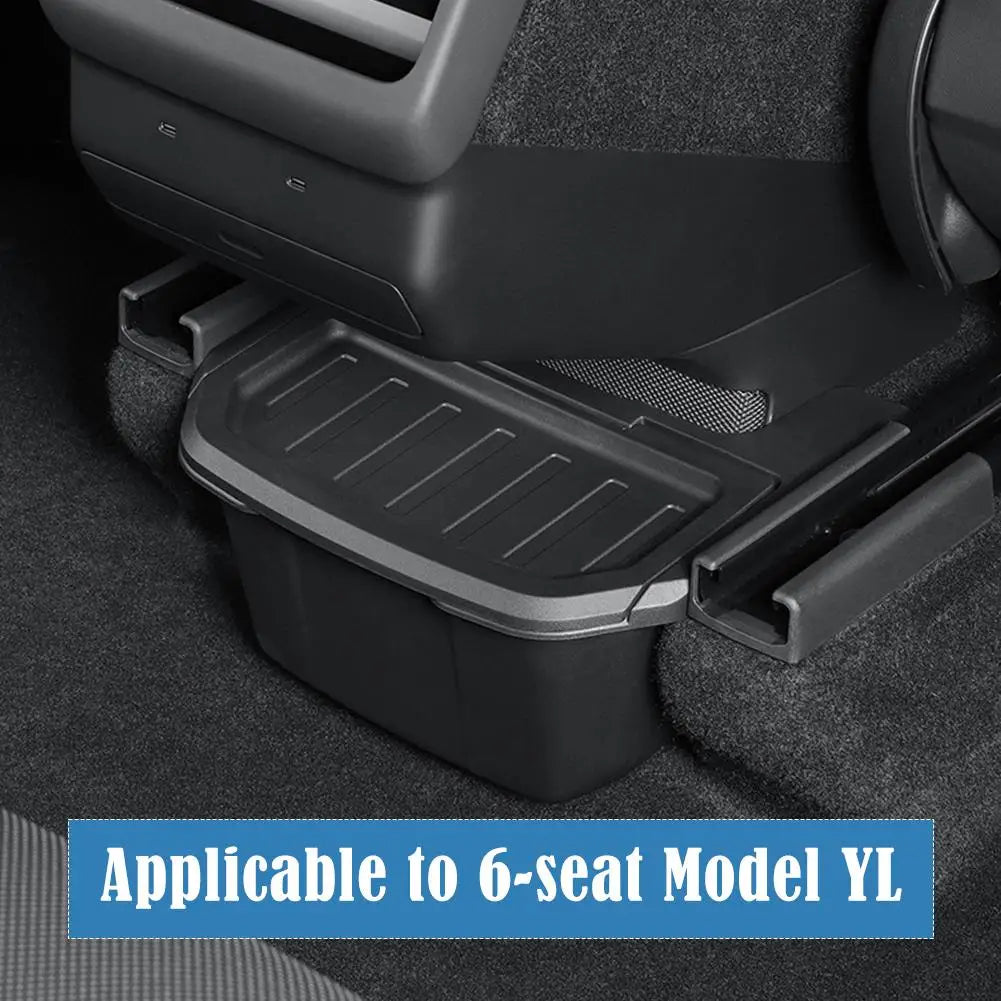 Tesla Model Y 2025–2026 Rear Armrest Storage Box | TPE Black